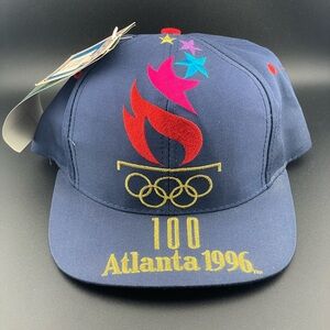Atlanta 1996 Olympics Logo 7 Hat Blue USA